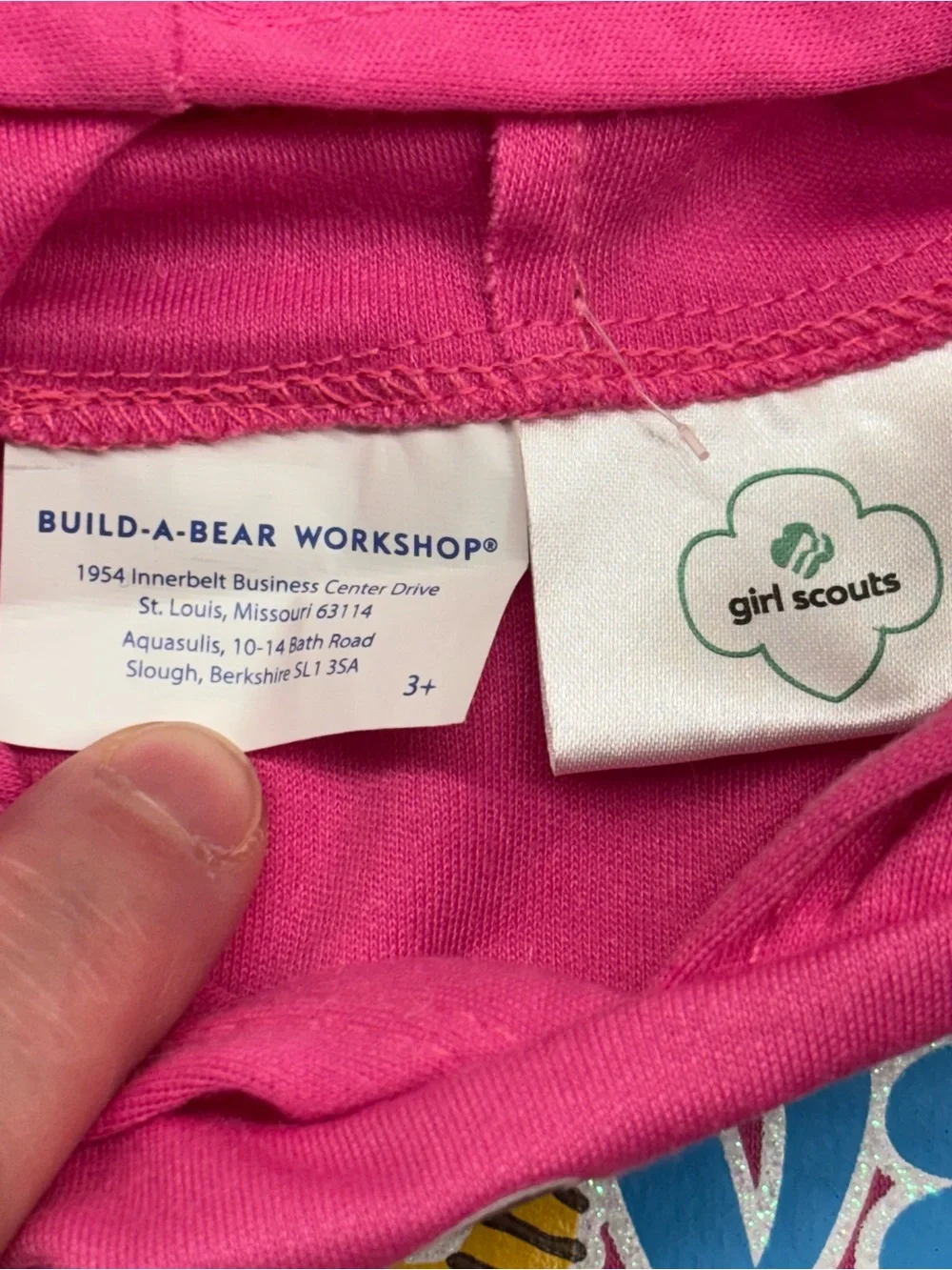 Build a Bear BABW Girl Scout Daisy Smock & Pink Hooded Shirt